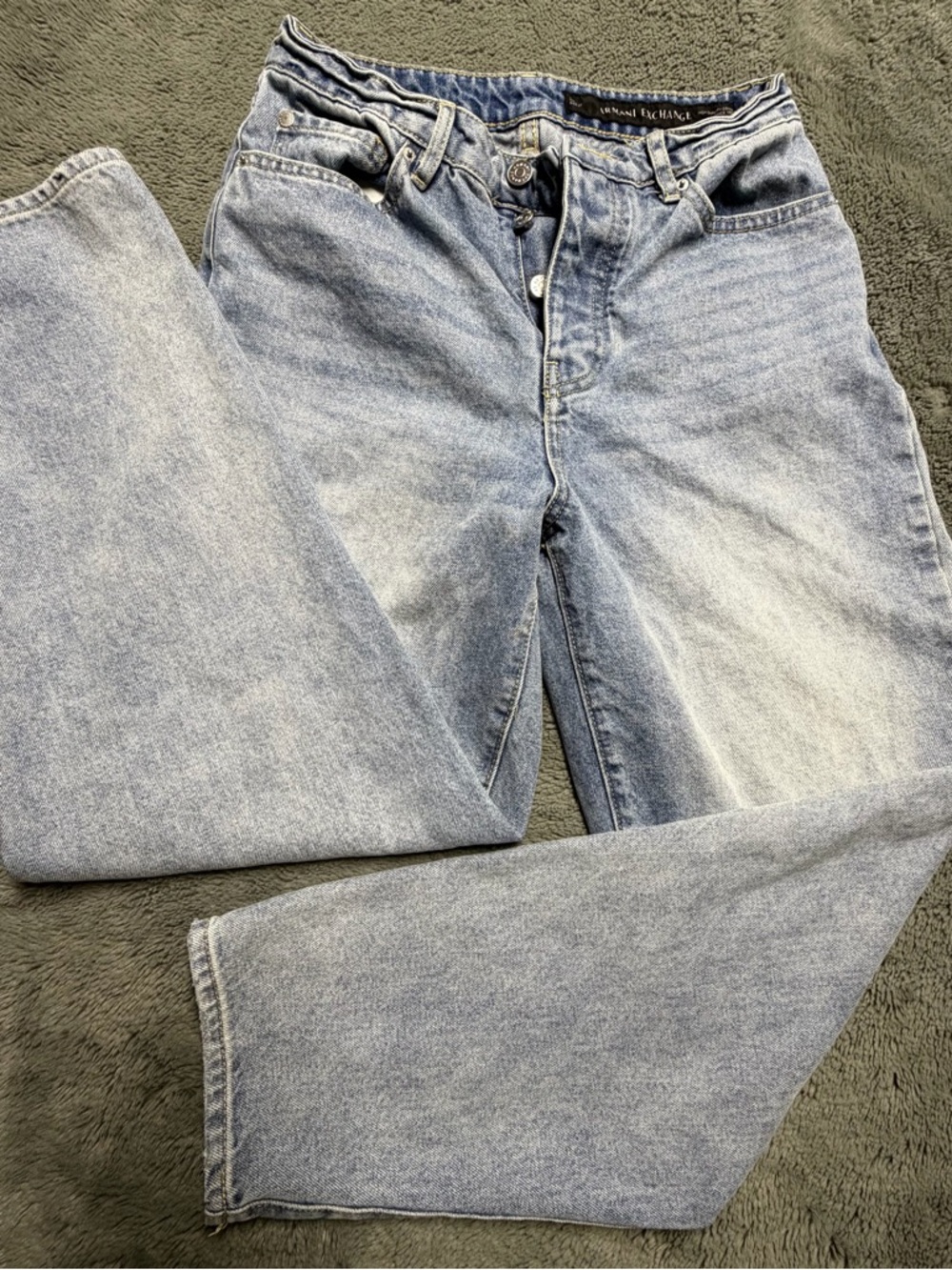 Armani Exchange Woman's Light Blue Straight Jeans size 27